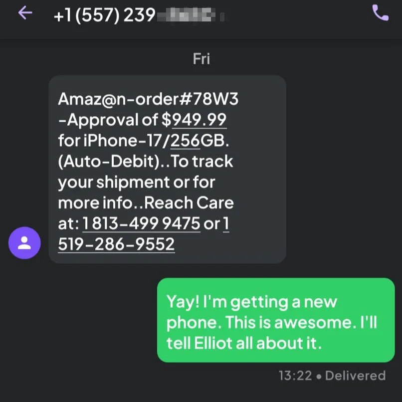 Apple iPhone 17 Smishing